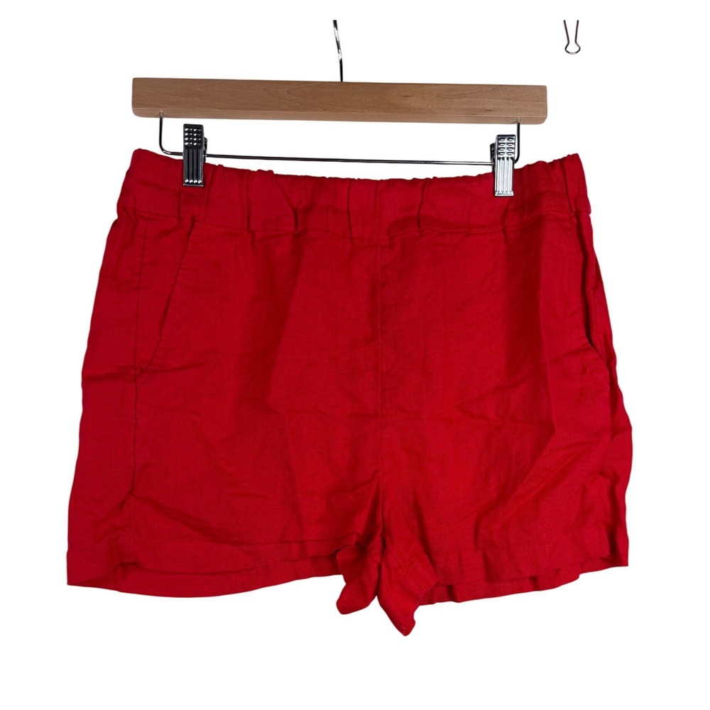 J. Crew Womens Red Chino Shorts 100% Linen Size Small